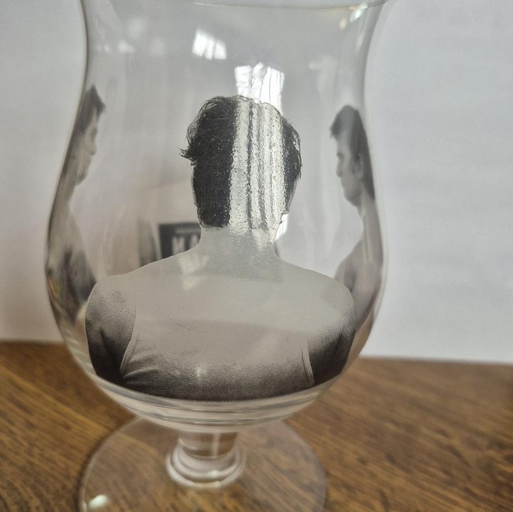 Vtg Duvel Belgian Beer Stem Tulip Goblet Chalice Glass Artist is Naan